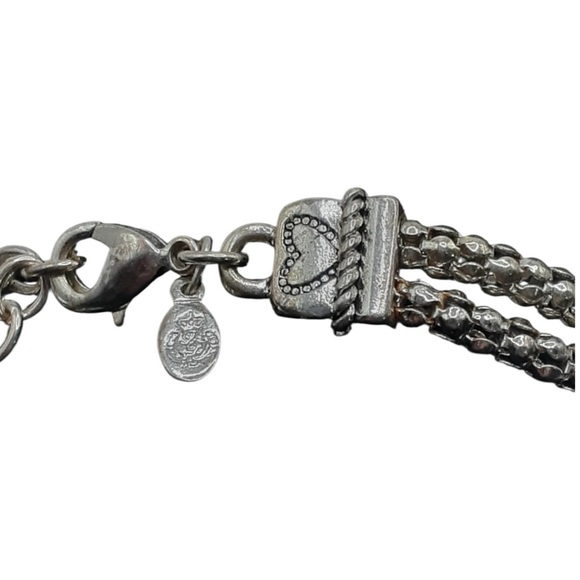 Premier Designs Braided Silver Charm Bracelet Crown Ring Cross Faith Jewelry - Picture 7 of 8